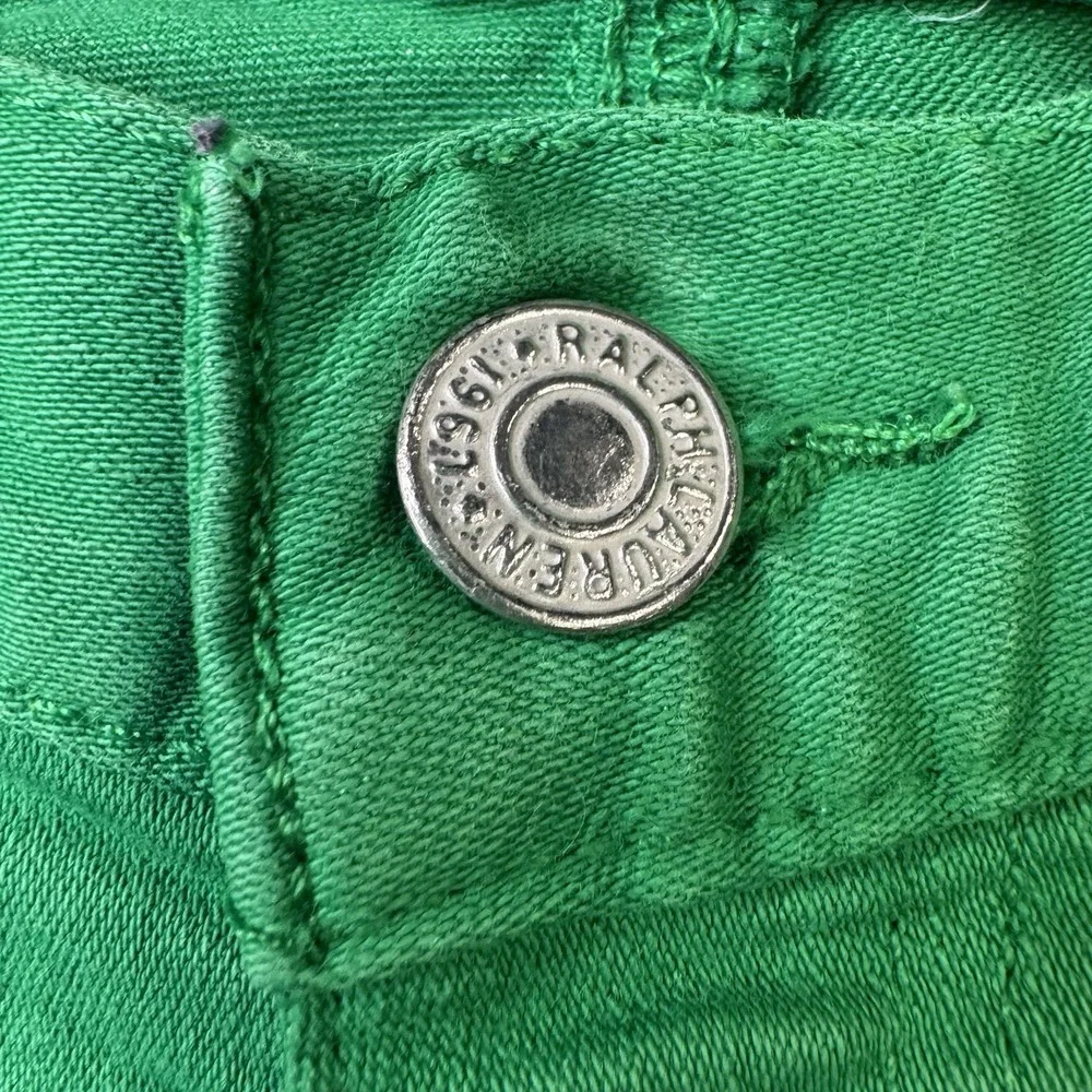 Polo Ralph Lauren Tomsky Skinny Jeans Womens 32 Green Stretch Mid Rise Pants